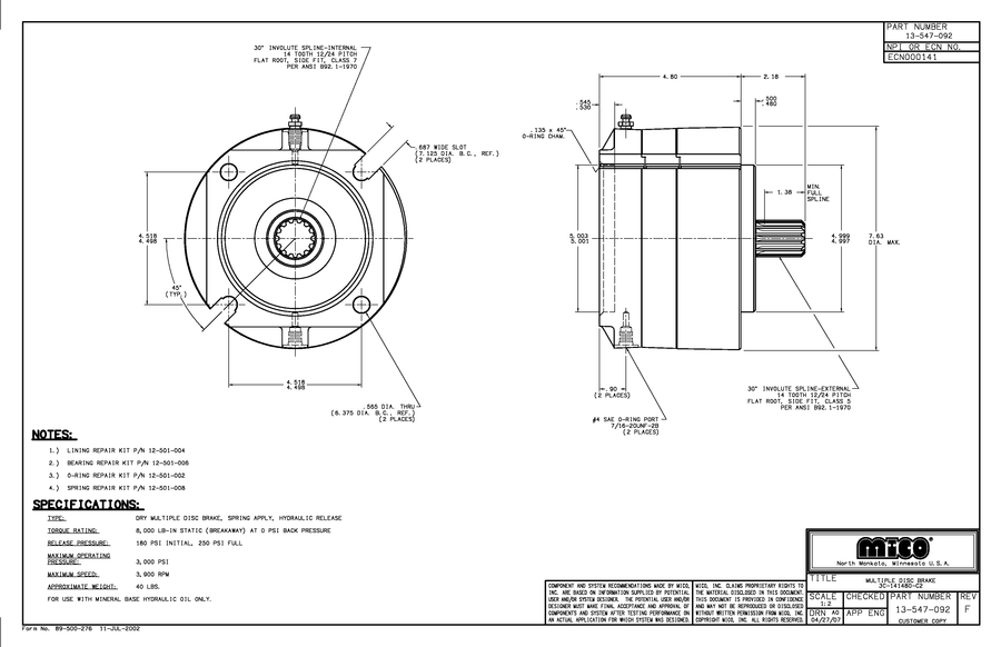 13-547-092 ZF Mico C-Brake