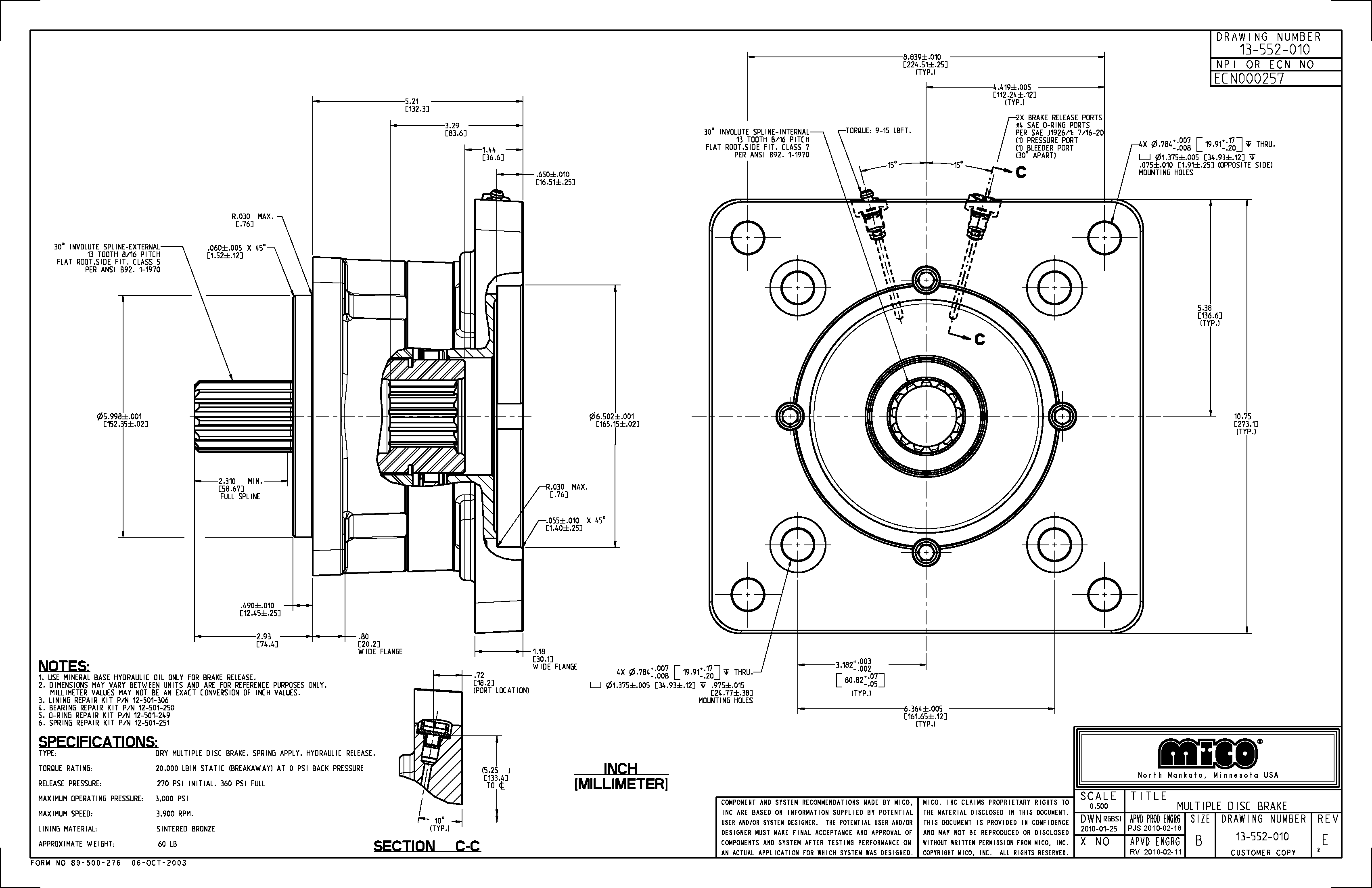 13-552-010 ZF Mico Multiple Disc Brake